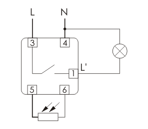 Schemat łączenia AZ-B Schemat łączenia automatu zmierzchowego AZ-B