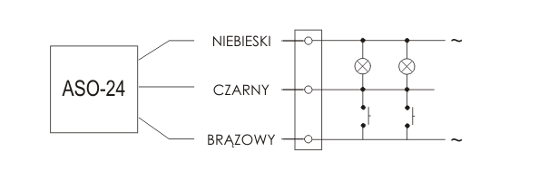 Schemat automatu schodowego ASO-24 Schemat przyłączeniowy automatu schodowego ASO-24